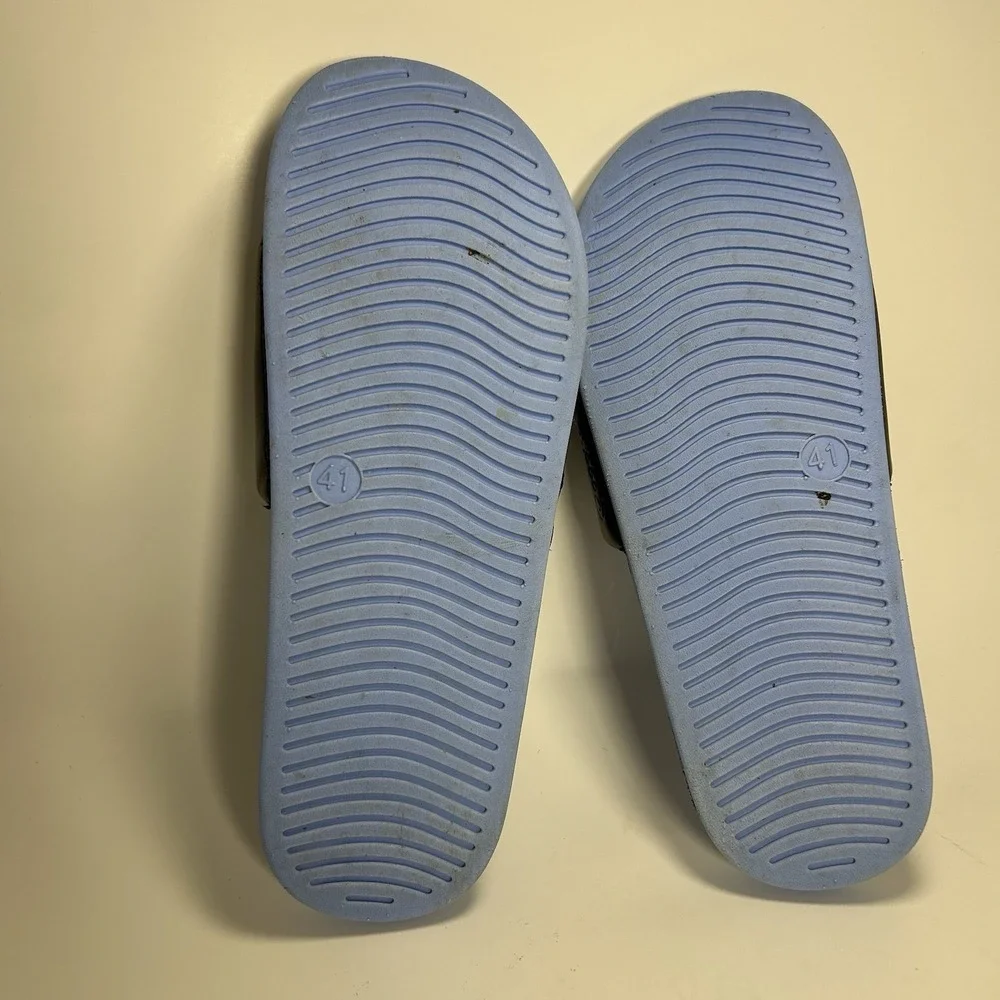 Mens Good Good Golf Slides Sandals Blue Black Logo Comfort Size 9 US